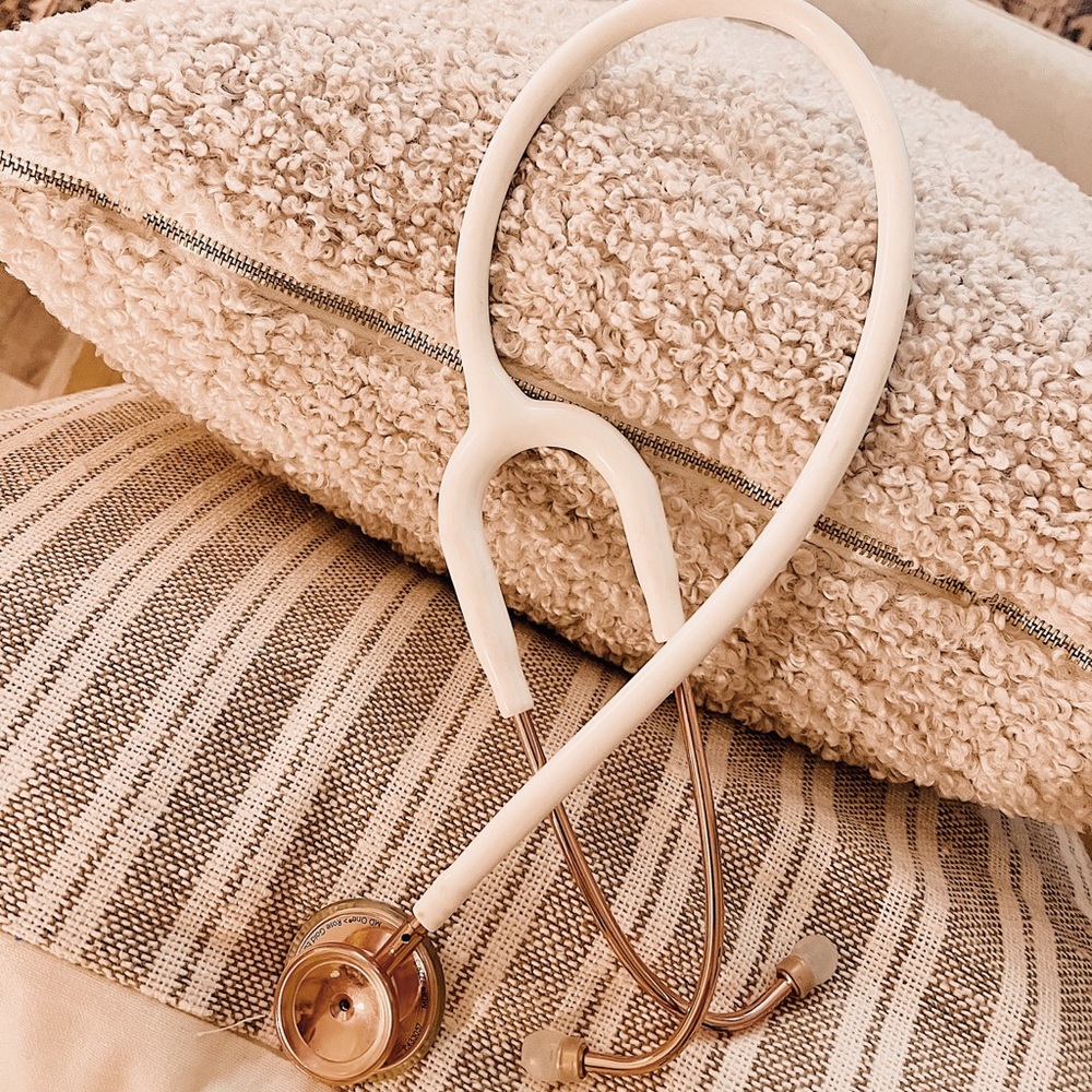 White / Rose Gold MDF Stethoscope